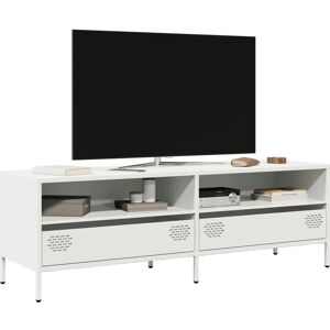 vidaXL White 135x39x43.5 cm Steel TV Cabinet - TV Unit Media Hifi Storage vidaXL White 135x39x43.5 cm Steel TV Cabinet - TV Unit Media Hifi Storage