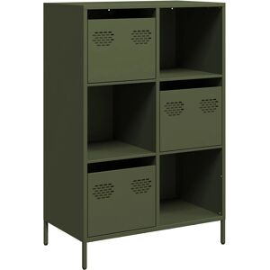 vidaXL 851410 Buffet en Acier Vert Olive - Rangement Salon - Publicité vidaXL 851410 Buffet en Acier Vert Olive - Rangement Salon - Publicité