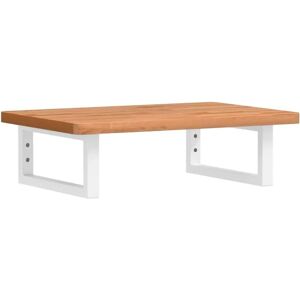 vidaXL Wall-mounted washbasin shelf Steel & Beech Wood - Bathroom Storage vidaXL Wall-mounted washbasin shelf Steel & Beech Wood - Bathroom Storage