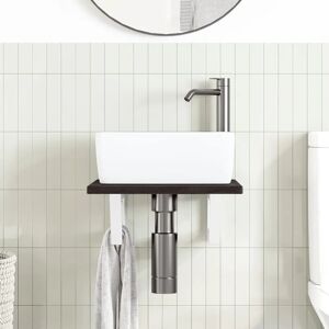 vidaXL Seinälle asennettava teräs ja tammilevy kylpyhuonehylly vidaXL Seinälle asennettava teräs ja tammilevy kylpyhuonehylly