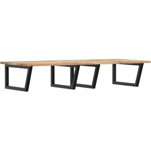 VidaXL Wall Mounted Basin Shelf - Brown & Black - 140x60cm - Bathroom Storage VidaXL Wall Mounted Basin Shelf - Brown & Black - 140x60cm - Bathroom Storage
