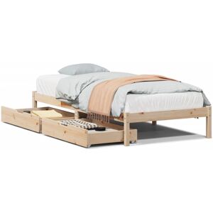 vidaXL Sengekarm med skuffer - Dobbelt solidt træramme i massiv gran 135x190cm vidaXL Sengekarm med skuffer - Dobbelt solidt træramme i massiv gran 135x190cm