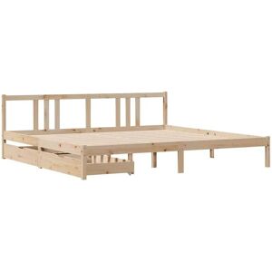 vidaXL Pine Wood Bed Frame 180x200 cm - Rustic Storage Bed vidaXL Pine Wood Bed Frame 180x200 cm - Rustic Storage Bed