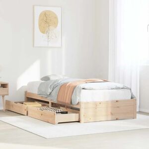 vidaXL Bed Frame 90x200cm with Drawers - Bed Base Solid Wood Pine vidaXL Bed Frame 90x200cm with Drawers - Bed Base Solid Wood Pine