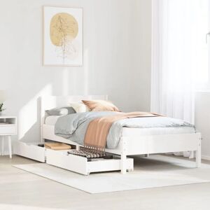 vidaXL Bed Frame White 75x190 cm - Solid Wood Pine vidaXL Bed Frame White 75x190 cm - Solid Wood Pine