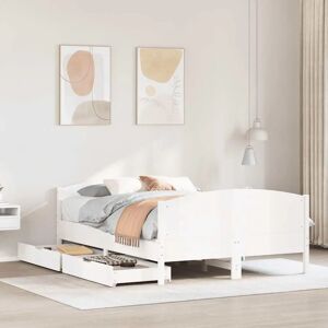 vidaXL Bed Frame with Headboard - 120x190 cm - White - Bed Type vidaXL Bed Frame with Headboard - 120x190 cm - White - Bed Type