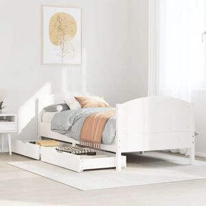 vidaXL White 90x190 Bed Frame with Headboard - Bed Type vidaXL White 90x190 Bed Frame with Headboard - Bed Type