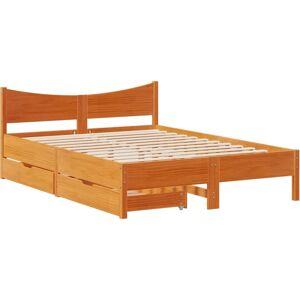 Cadru de pat vidaXL cu sertare - Pin masiv - 160x200 cm Cadru de pat vidaXL cu sertare - Pin masiv - 160x200 cm
