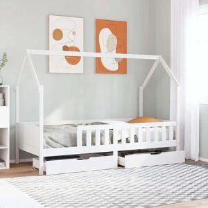 vidaXL Kids Bed Frame with Drawers - Wooden Bed for Children - 90x200 cm vidaXL Kids Bed Frame with Drawers - Wooden Bed for Children - 90x200 cm