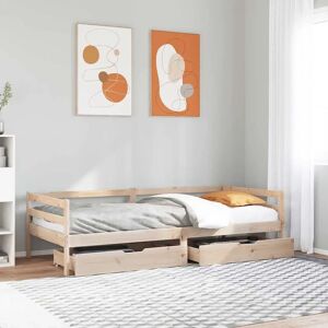 vidaXL Daybed with Drawers 90x200 cm Solid Wood Pine - Daybed vidaXL Daybed with Drawers 90x200 cm Solid Wood Pine - Daybed