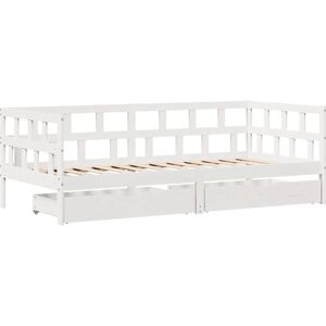 Vidaxl Sovesofa af fyr med skuffer - 90x190 cm - Sovesofa med opbevaringsplads Vidaxl Sovesofa af fyr med skuffer - 90x190 cm - Sovesofa med opbevaringsplads