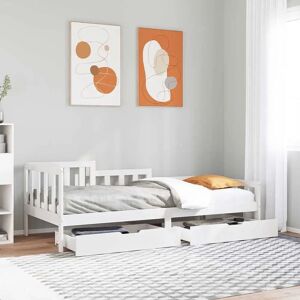 vidaXL Daybed with Drawers White 80x200 cm Solid Wood Pine - Daybed vidaXL Daybed with Drawers White 80x200 cm Solid Wood Pine - Daybed