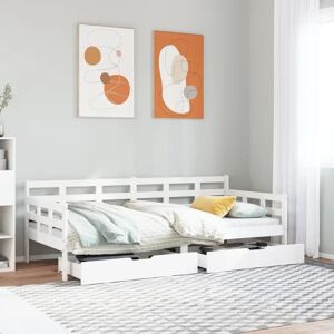 vidaXL Daybed with Drawers - Daybed - White - 90x190 cm vidaXL Daybed with Drawers - Daybed - White - 90x190 cm