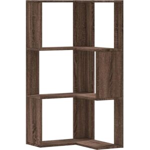 vidaXL Corner Bookcase 3-Tier Brown Oak 50x50x102 cm Engineered Wood vidaXL Corner Bookcase 3-Tier Brown Oak 50x50x102 cm Engineered Wood