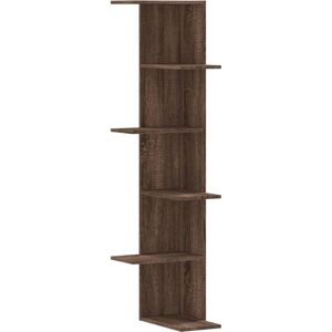 vidaXL Wall Corner Shelf Brown Oak 36.5x36.5x140 cm - Wall Mounted Shelf vidaXL Wall Corner Shelf Brown Oak 36.5x36.5x140 cm - Wall Mounted Shelf