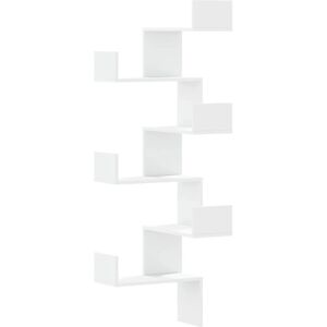 vidaXL Hjørneshelf Hvidt ingeniørtræ - Vægmonteret hylde vidaXL Hjørneshelf Hvidt ingeniørtræ - Vægmonteret hylde