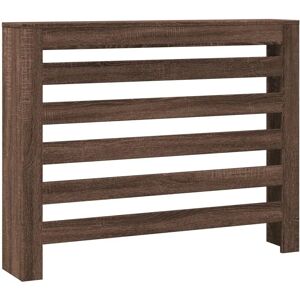 vidaXL Radiator Cover Brown Oak Modern Slatted Design - Radiator Cover vidaXL Radiator Cover Brown Oak Modern Slatted Design - Radiator Cover