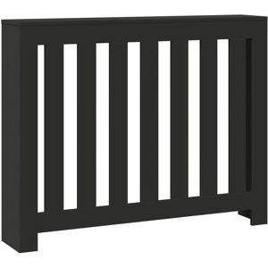 vidaXL Radiator Cover - 104x20x82 cm - Black - Modern Slatted Design vidaXL Radiator Cover - 104x20x82 cm - Black - Modern Slatted Design