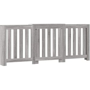 vidaXL Radiator Cover Grey Sonoma - Modern Slatted Design - Radiator Cover vidaXL Radiator Cover Grey Sonoma - Modern Slatted Design - Radiator Cover
