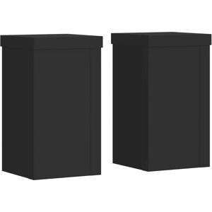 vidaXL Black 10x10x18 cm Plant Stand Set of 2 - Plant Type vidaXL Black 10x10x18 cm Plant Stand Set of 2 - Plant Type