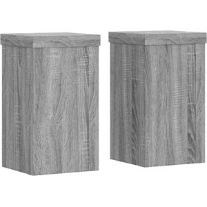 vidaXL Plant Stands 2 pcs Grey Sonoma 10x10x18 cm Engineered Wood - Plant Stand vidaXL Plant Stands 2 pcs Grey Sonoma 10x10x18 cm Engineered Wood - Plant Stand