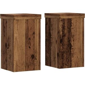 vidaXL Old Wood Plant Stand Set - Indoor 10x10x18 cm vidaXL Old Wood Plant Stand Set - Indoor 10x10x18 cm