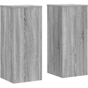vidaXL Grey Sonoma Plant Stands Set of 2 - Plant Stand vidaXL Grey Sonoma Plant Stands Set of 2 - Plant Stand