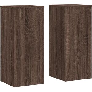 vidaXL Brown Oak Plant Stands 2 pcs 30x30x70 cm - Plant Stand vidaXL Brown Oak Plant Stands 2 pcs 30x30x70 cm - Plant Stand