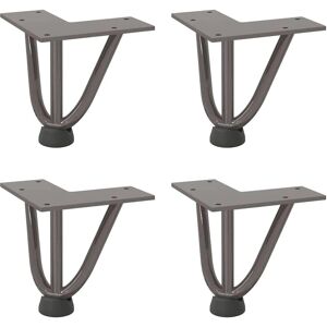 vidaXL Hairpin Legs 4 pcs. natural steel 10 cm - Hairpin Legs vidaXL Hairpin Legs 4 pcs. natural steel 10 cm - Hairpin Legs