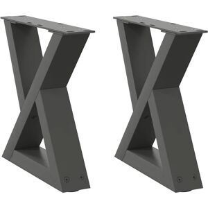 vidaXL Steel Coffee Table Legs 2 pcs Anthracite - Coffee Table Legs vidaXL Steel Coffee Table Legs 2 pcs Anthracite - Coffee Table Legs