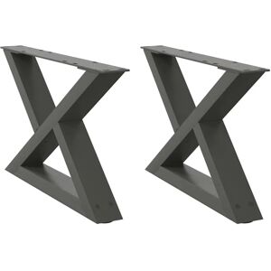 vidaXL Steel Coffee Table Legs 2 pcs Anthracite - Coffee Table Legs vidaXL Steel Coffee Table Legs 2 pcs Anthracite - Coffee Table Legs