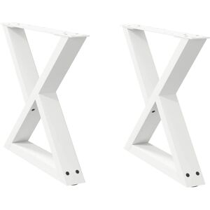 vidaXL Coffee Table Legs - 50x(42-43.3) cm White Steel vidaXL Coffee Table Legs - 50x(42-43.3) cm White Steel