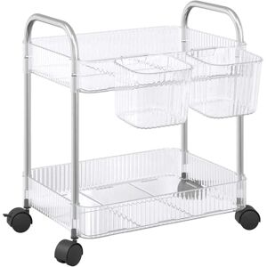 vidaXL Storage trolley 2-Tier Acrylic - Storage trolley vidaXL Storage trolley 2-Tier Acrylic - Storage trolley