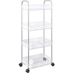 vidaXL Storage Trolley 4 Tier Transparent Acrylic - Storage Trolley vidaXL Storage Trolley 4 Tier Transparent Acrylic - Storage Trolley