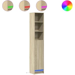 vidaXL Sonoma Tammi LED Sivuarkku - Olohuoneen Säilytys vidaXL Sonoma Tammi LED Sivuarkku - Olohuoneen Säilytys