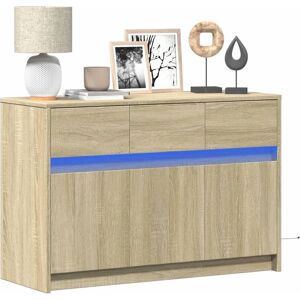 VidaXL Sonoma Oak TV Cabinet with LED - Media Unit - Engineered Wood VidaXL Sonoma Oak TV Cabinet with LED - Media Unit - Engineered Wood