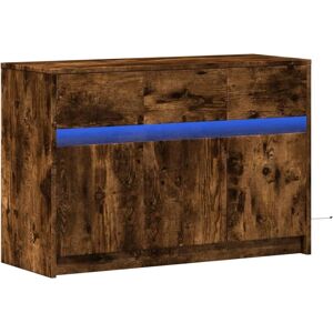 vidaXL Smoked Oak TV Cabinet with LED Lights - TV Unit vidaXL Smoked Oak TV Cabinet with LED Lights - TV Unit