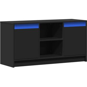 vidaXL Black 100x34x50 cm TV Cabinet with LED - TV Unit Media Storage vidaXL Black 100x34x50 cm TV Cabinet with LED - TV Unit Media Storage