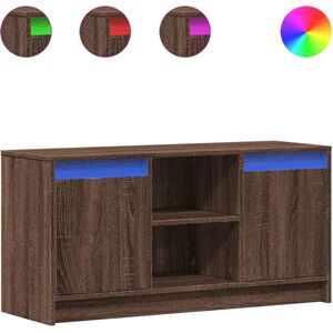 VidaXL 852193 TV cabinet - Brown oak - LED lights - 100x34x50 cm - Modern TV stand VidaXL 852193 TV cabinet - Brown oak - LED lights - 100x34x50 cm - Modern TV stand