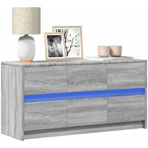 vidaXL Grey Sonoma 100x34x50 cm TV Cabinet with LED - Media Unit vidaXL Grey Sonoma 100x34x50 cm TV Cabinet with LED - Media Unit