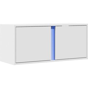 vidaXL White TV Wall Cabinet with LED Lights 100x31x35 cm vidaXL White TV Wall Cabinet with LED Lights 100x31x35 cm