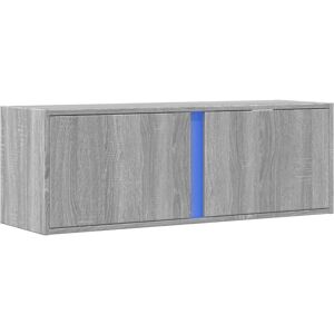 vidaXL TV Wall Cabinet with LED Lights Grey Sonoma 100x31x35 cm vidaXL TV Wall Cabinet with LED Lights Grey Sonoma 100x31x35 cm