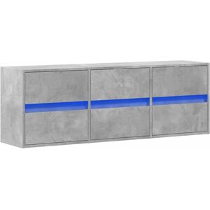 VidaXL Concrete Grey Wall Mount TV Cabinet with LED Lights VidaXL Concrete Grey Wall Mount TV Cabinet with LED Lights