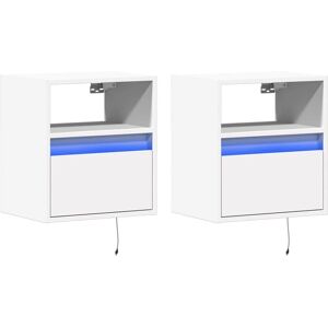 vidaXL TV Wall Cabinets with LED Lights 2 pcs White - TV Wall Cabinets vidaXL TV Wall Cabinets with LED Lights 2 pcs White - TV Wall Cabinets