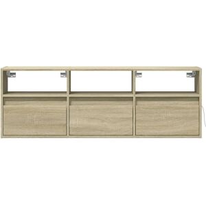 VidaXL TV Wall Cabinet with LED Lights Sonoma Oak - TV cabinet VidaXL TV Wall Cabinet with LED Lights Sonoma Oak - TV cabinet