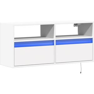 vidaXL 852334 White Wall TV Cabinet with LED Lights vidaXL 852334 White Wall TV Cabinet with LED Lights
