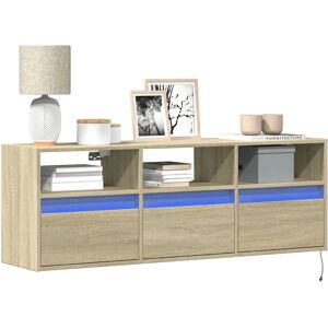 VidaXL TV Wall Cabinet with LED Lights Sonoma Oak 130x31x45 cm - TV cabinet VidaXL TV Wall Cabinet with LED Lights Sonoma Oak 130x31x45 cm - TV cabinet