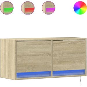 vidaXL Wand-TV-kast in Sonoma eik met LED en 2 lades vidaXL Wand-TV-kast in Sonoma eik met LED en 2 lades