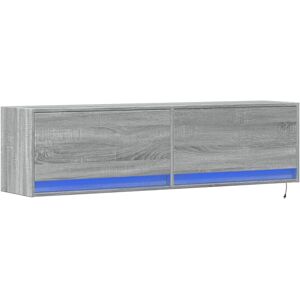 vidaXL Dulap de perete gri Sonoma 100x31x38cm cu lumini LED vidaXL Dulap de perete gri Sonoma 100x31x38cm cu lumini LED