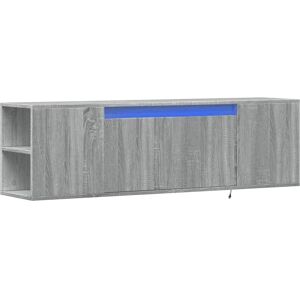 vidaXL Grey Sonoma TV Wall Cabinet with LED Lights - TV Wall Unit vidaXL Grey Sonoma TV Wall Cabinet with LED Lights - TV Wall Unit